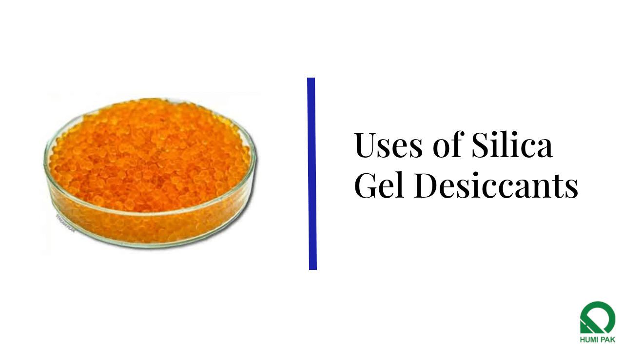 Glass tray filled with Orange Silica Gel Desiccant