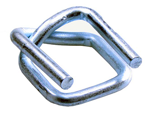 A silver colour Galvanised Wire Buckles with a small dent, or W shape, at the corner