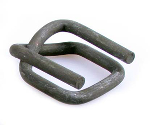 A Phosphated Wire Buckle with blunt surface and a small dent, or W shape at the corner