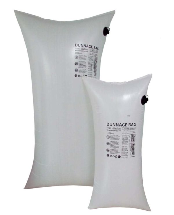 Two White Colour Inflated Woven Polypropylene Dunnage Bag